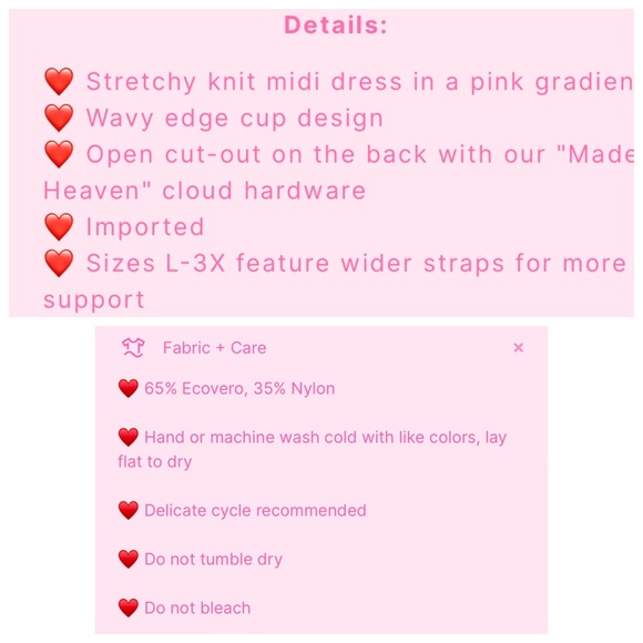 Voight Made In Heaven Pink Gradient Midi Dress Size 2X - Picture 9 of 10